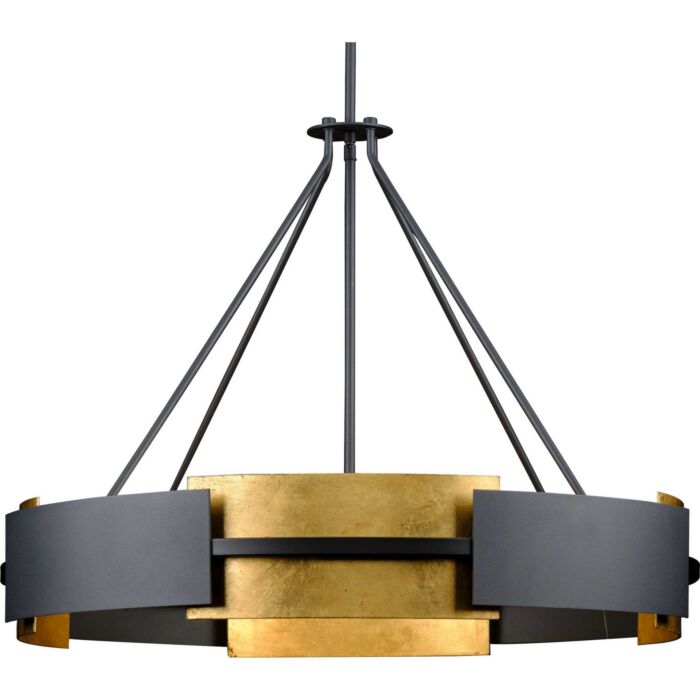 Lowery 6-Light Pendant in Textured Black