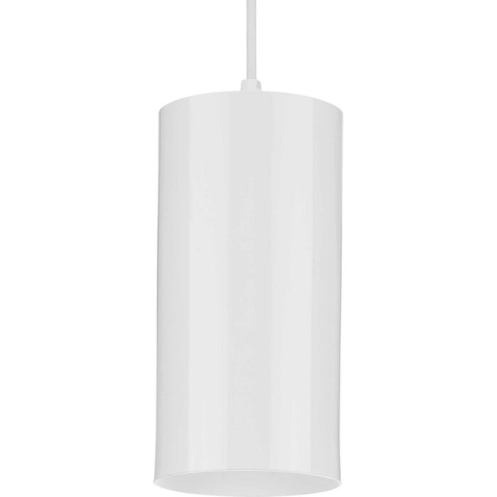 6In Cyl Rnds 1-Light Pendant in White