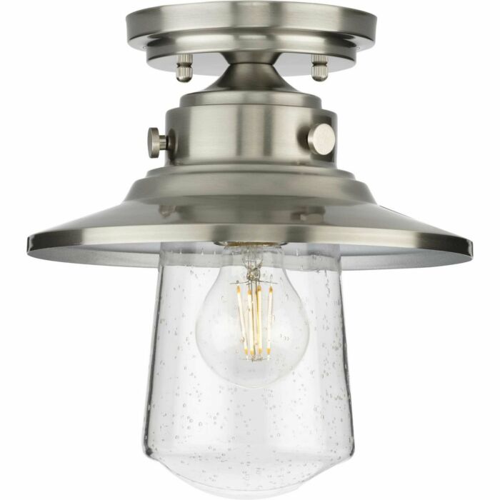 Tremont 1-Light Semi-Flush Mount in Stainless Steel