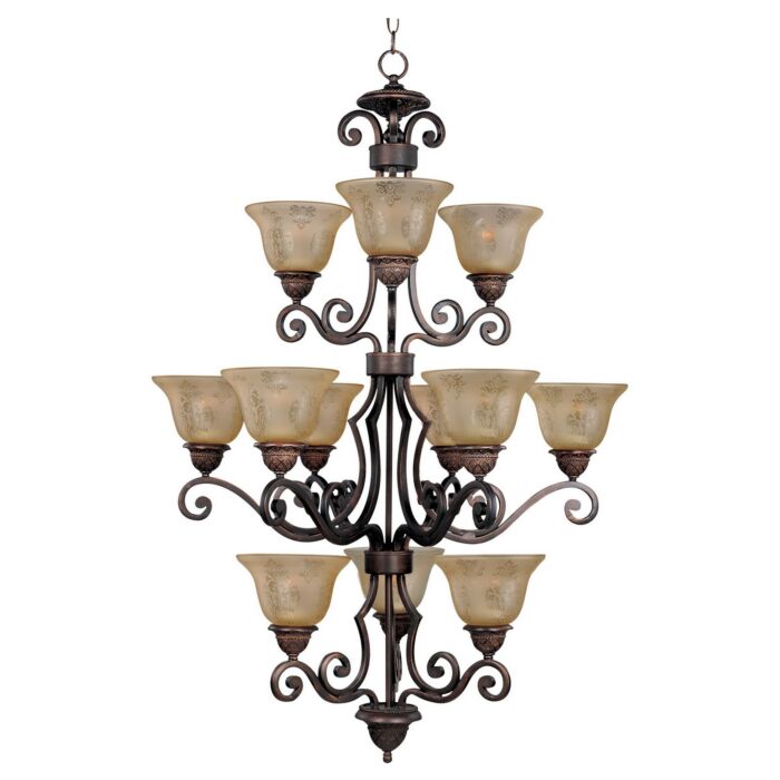 Maxim Symphony 30 Inch 12 Light Multi Tier Chandelier in Oil Rubbed Bronze