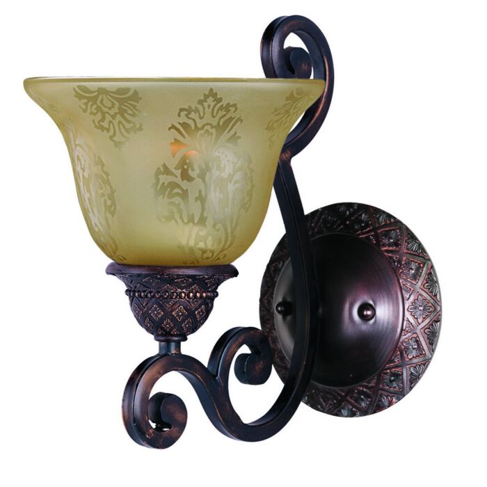Maxim Lighting Symphony 11 Inch Screen Amber Wall Sconce in Oil Rubbed Bronze