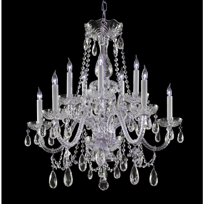 Crystorama Traditional Crystal 10 Light 26 Inch Chandelier with Swarovski Strass Crystals
