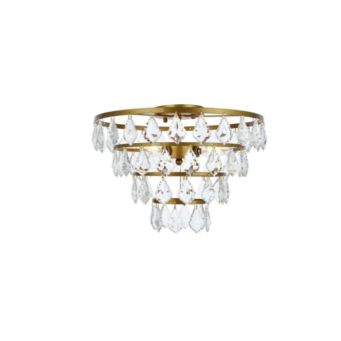 Ella 3-Light Flush Mount in Brass