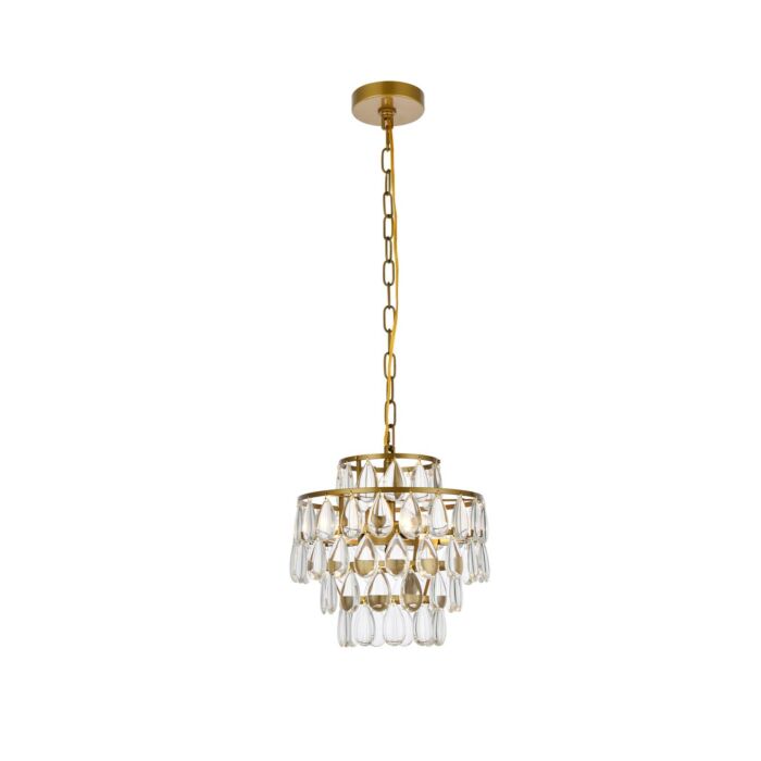 Mila 3-Light Pendant in Brass