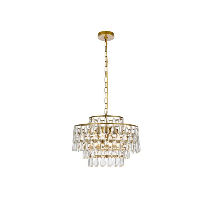 Mila 5-Light Pendant in Brass