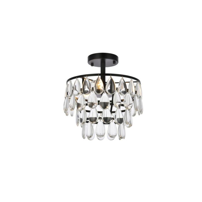 Mila 3-Light Flush Mount in Black