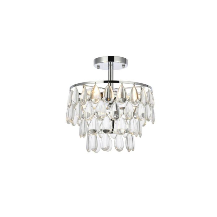 Mila 3-Light Flush Mount in Chrome