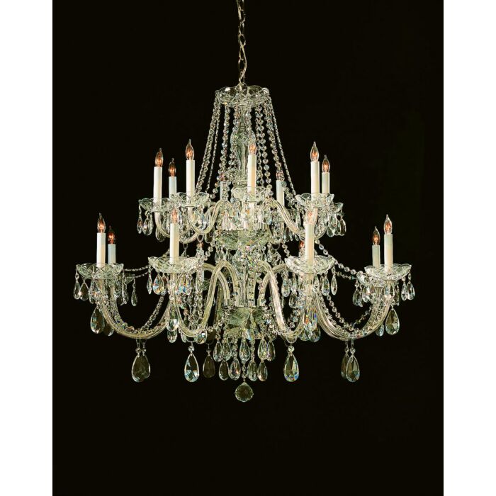 Crystorama Traditional Crystal 16 Light 34 Inch Traditional Chandelier in Polished Brass with Clear Spectra Crystals