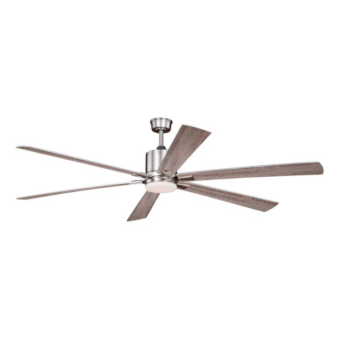 Wheelock 1-Light 72" Outdoor Ceiling Fan in Satin Nickel