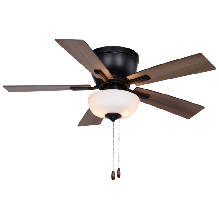 Lisbon 2-Light 42" Hugger Ceiling Fan in Black