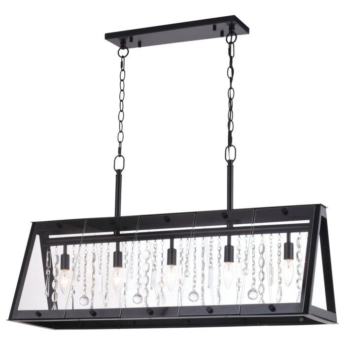 Tremont 5-Light Linear Chandelier in Matte Black