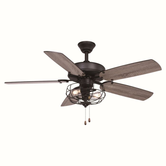 Reed 2-Light 48" Hanging Ceiling Fan in Matte Black