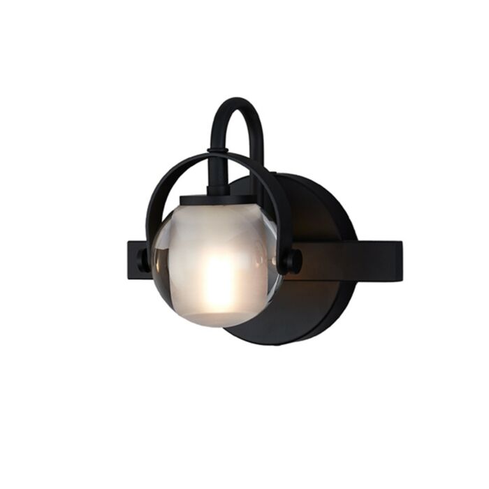 Fusion 1-Light Wall Sconce in Black