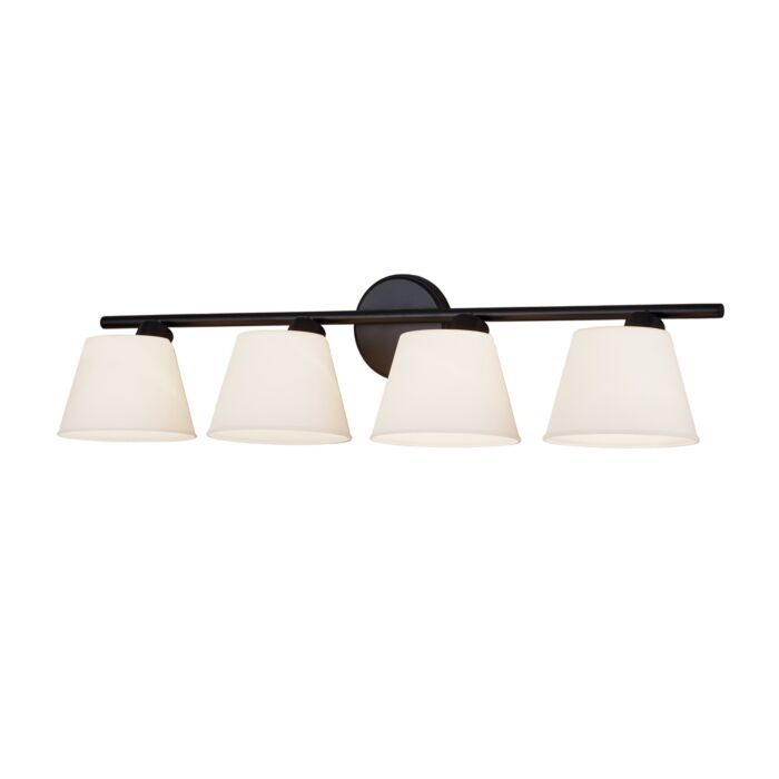 Fusion 4-Light Bath Bar in Black