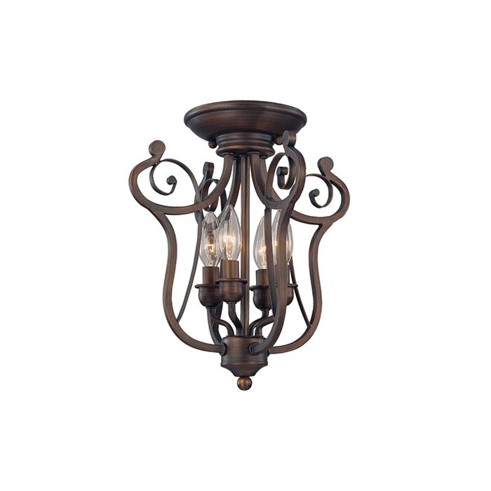 Millennium Chateau 4 Light Semi Flush Ceiling Light in Rubbed Bronze