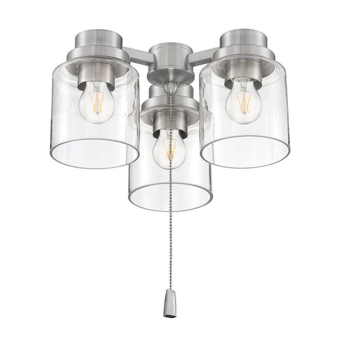 Light Kit-Armed 3-Light LED Ceiling Fan Light Kit Light Kit in Brushed Polished Nickel