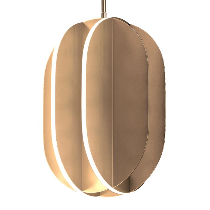 Interval 1-Light LED Pendant in Satin Brass