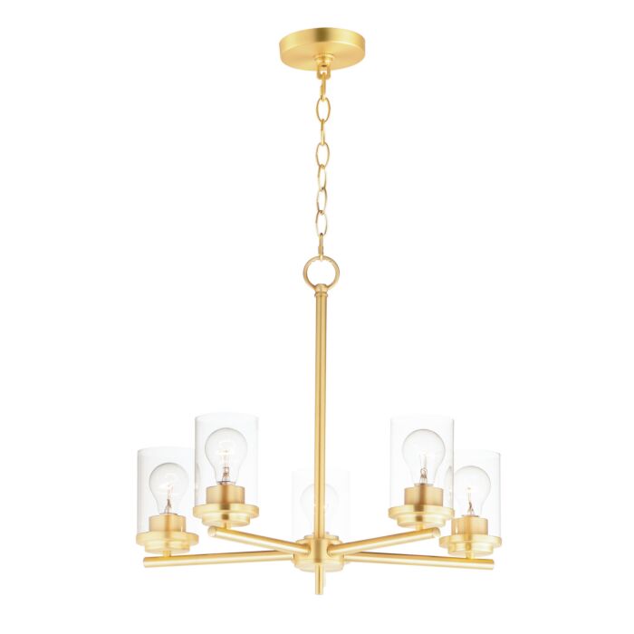 Corona 5-Light Chandelier in Satin Brass