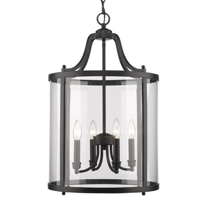 Golden Payton 4 Light 26 Inch Pendant Light in Black