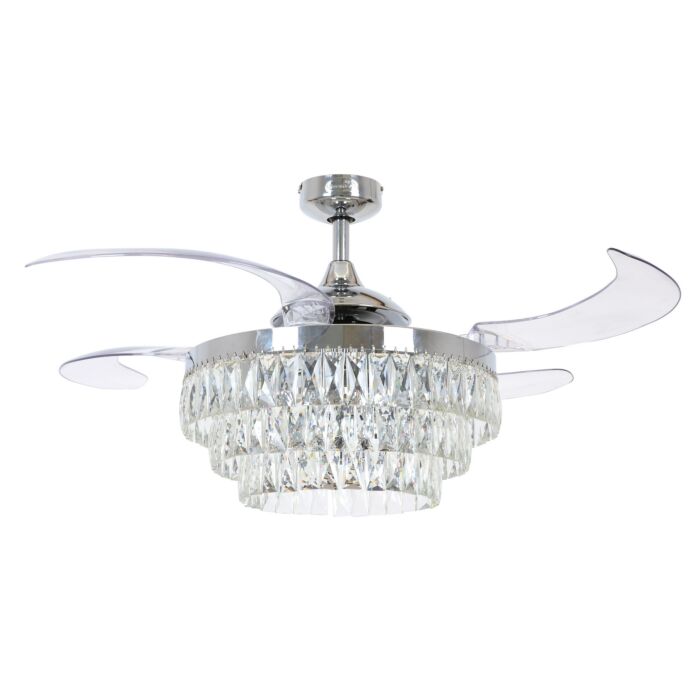 Veil 6-Light 48in Hanging Ceiling Fan in Chrome