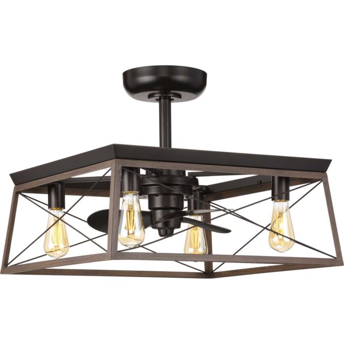 Briarwood 4-Light 22" Fandelier in Antique Bronze