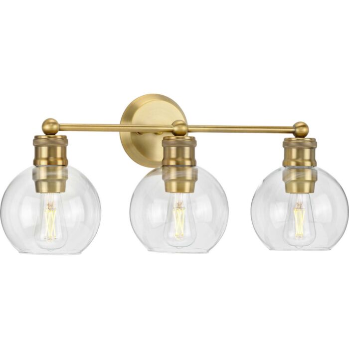 Hansford 3-Light Bathroom Vanity Light Bracket in Vintage Brass