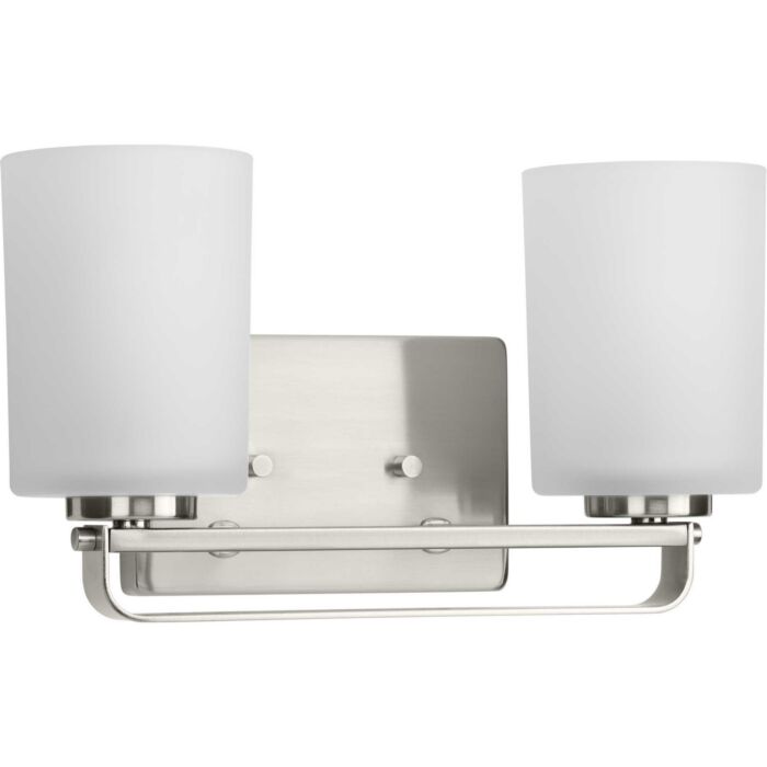 League 2-Light Bathroom Vanity Light Bracket in Brushed Nickel