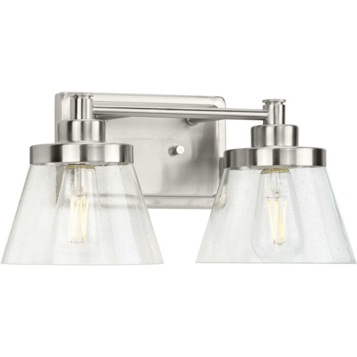 Hinton 2-Light Bathroom Vanity Light Bracket in Brushed Nickel