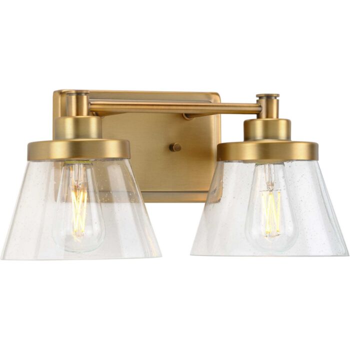 Hinton 2-Light Bathroom Vanity Light Bracket in Vintage Brass