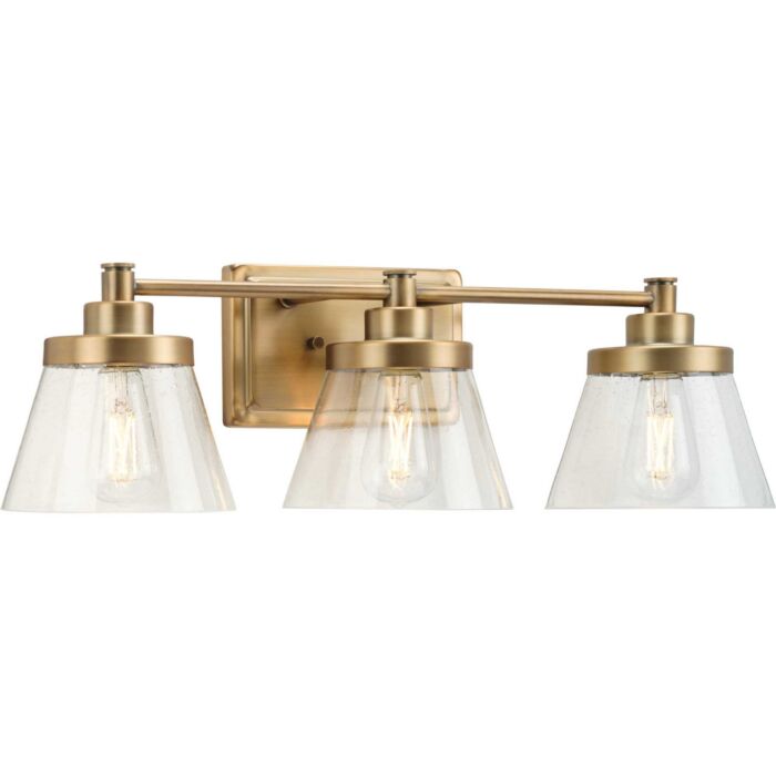 Hinton 3-Light Bathroom Vanity Light Bracket in Vintage Brass