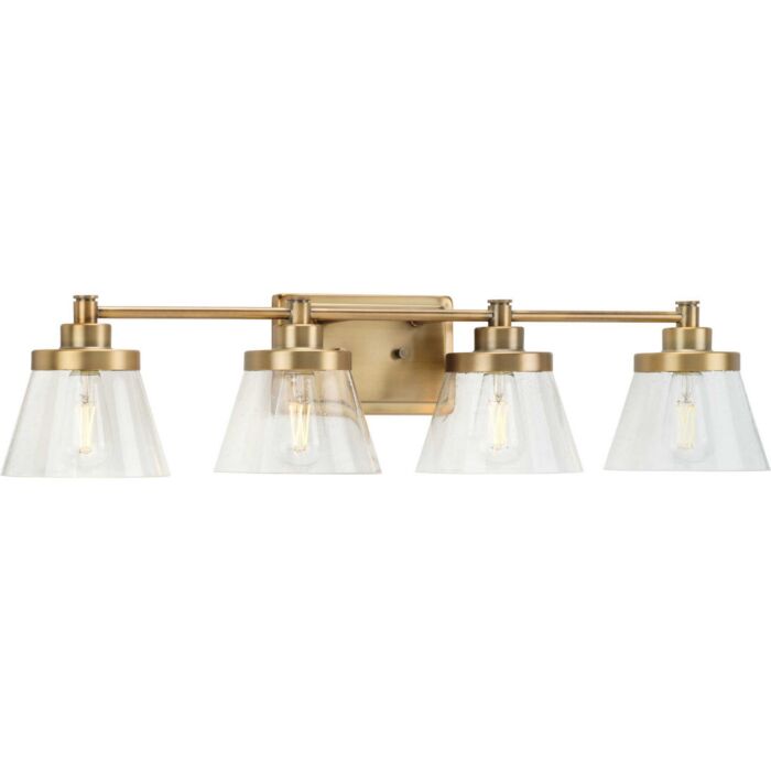 Hinton 4-Light Bathroom Vanity Light Bracket in Vintage Brass
