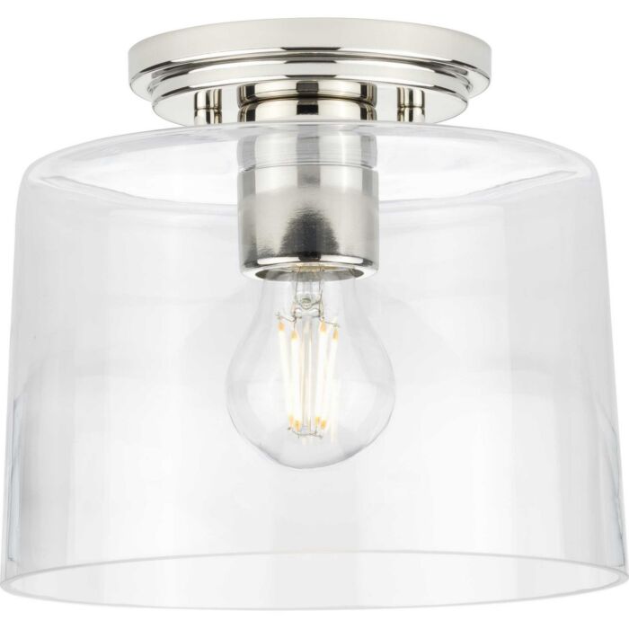 Adley 1-Light Flush Mount in Polished Nickel