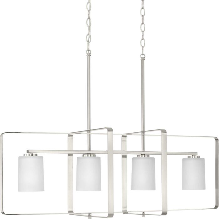 League 4-Light Island Pendant in Brushed Nickel