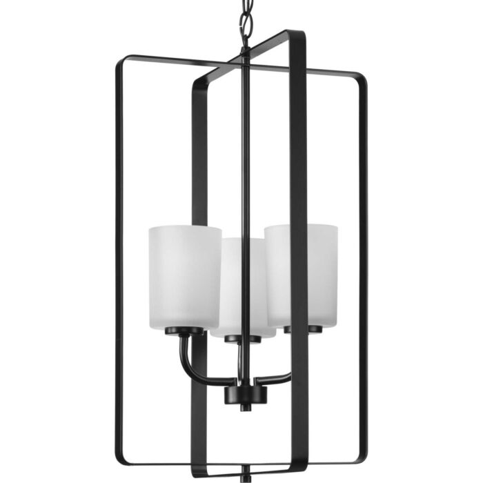 League 3-Light Foyer Pendant in Matte Black