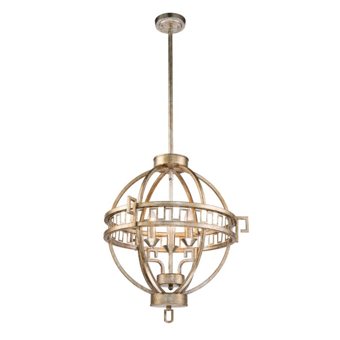 Lemuria 4-Light Chandelier in Antique Silver