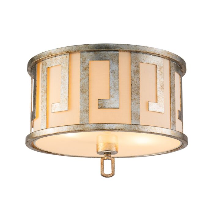 Lemuria 2-Light Flush Mount in Antique Silver