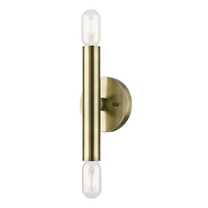 Copenhagen 2-Light Wall Sconce in Antique Brass