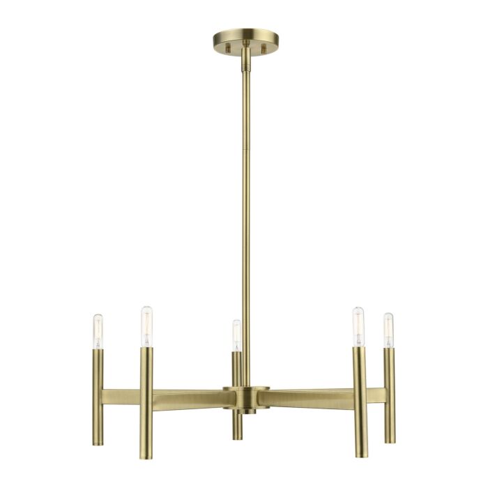Copenhagen 5-Light Chandelier in Antique Brass