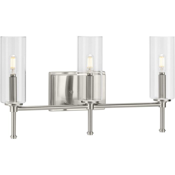 Elara 3-Light Bathroom Vanity Light Bracket in Brushed Nickel