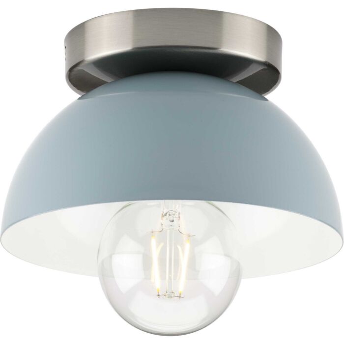 Eva 1-Light Flush Mount in Coastal Blue
