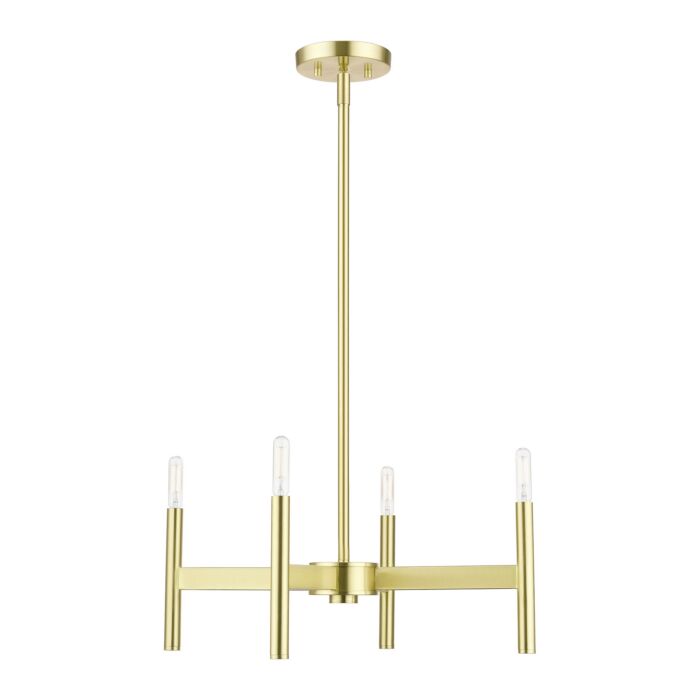 Copenhagen 4-Light Chandelier in Satin Brass