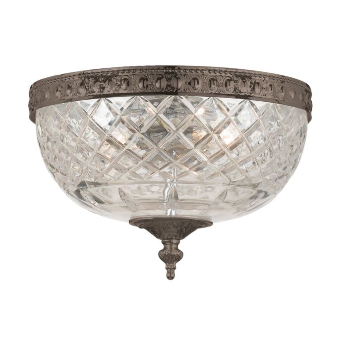 Crystorama 2 Light 10 Inch Ceiling Light in English Bronze