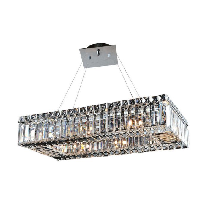 Allegri Baugette 8 Light 12 Inch Pendant Light in Chrome