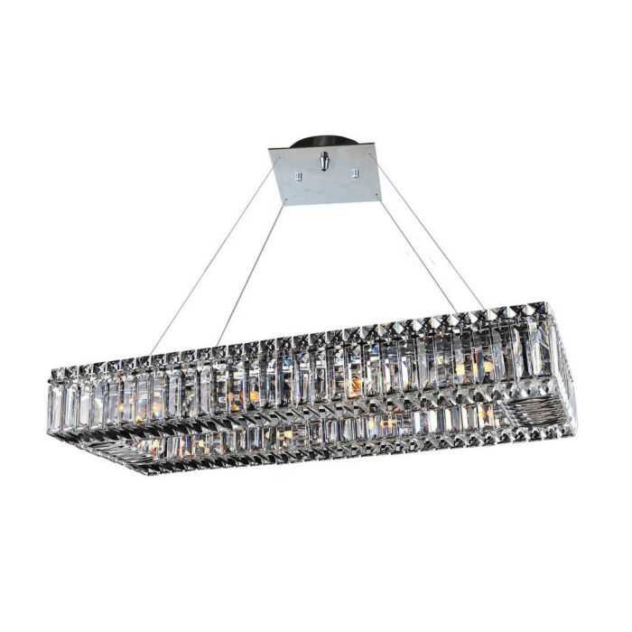 Allegri Baugette 10 Light 12 Inch Pendant Light in Chrome