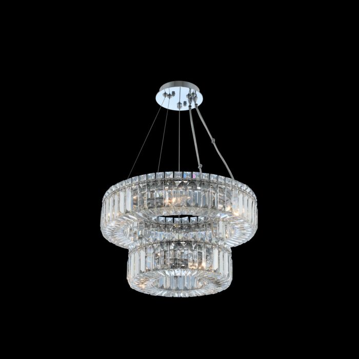 Allegri Rondelle 9 Light 18 Inch Pendant Light in Chrome