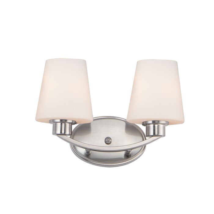 Maxim Shelter 2 Light Bathroom Vanity Light in Satin Nickel