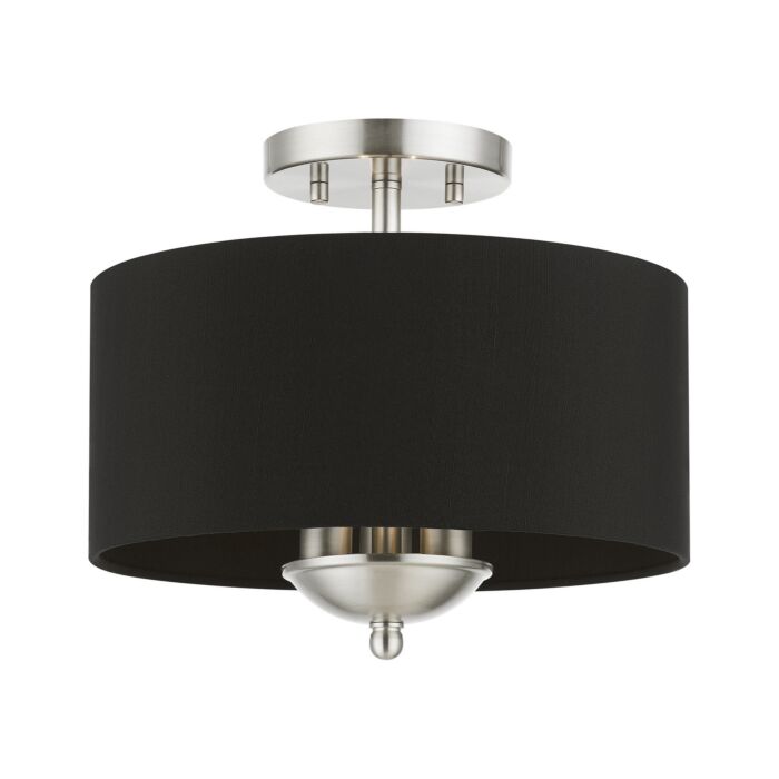 Huntington 3-Light Semi-Flush Mount in Brushed Nickel