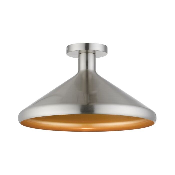 Geneva 1-Light Semi-Flush Mount in Brushed Nickel