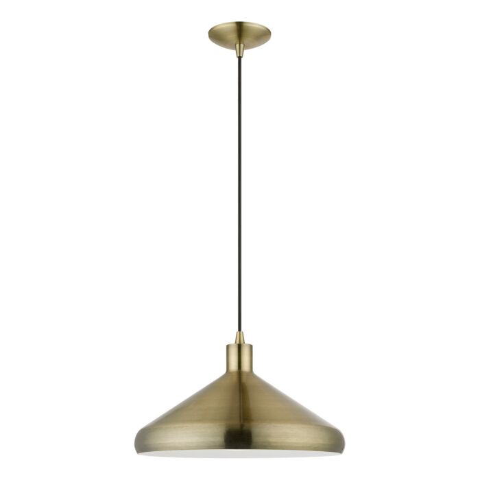 Geneva 1-Light Pendant in Antique Brass