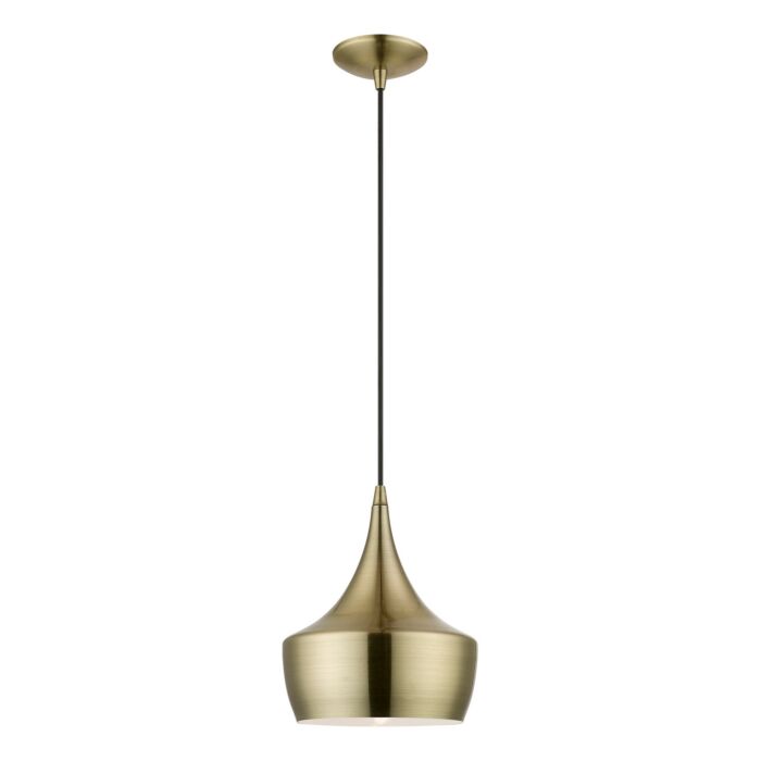 Waldorf 1-Light Pendant in Antique Brass